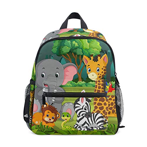 CPYang: Mochila infantil para niños  diseño de árbol de bosque  elefante  jirafa