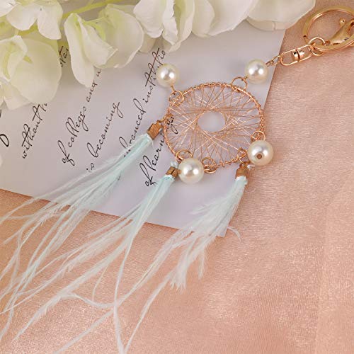 Chaveiro de apanhador de sonhos de Halloween feito à mão com pingente de pérola moderno chaveiro fem