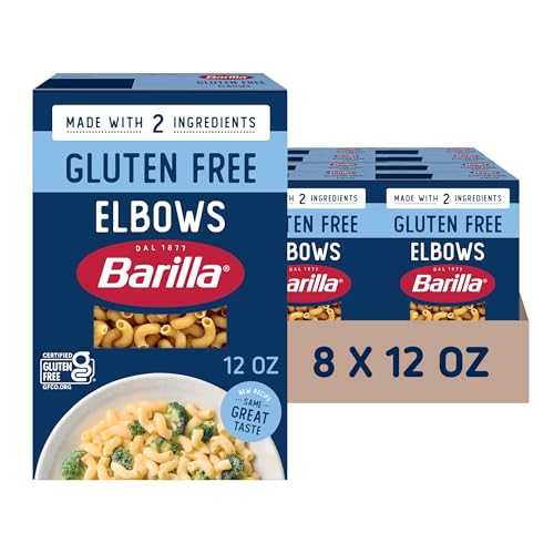 BARILLA Gluten Free Elbows Pasta, 12 Ounce (8 boxes) - Non-GMO Gluten Free Pasta Made with 2 Ingredients