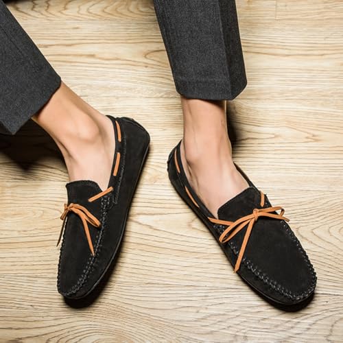 Men's Handmade Suede Leather Moccasins - Comfortable, Non - Slip, Casual Loafer Flats for Indoor & Outdoor4