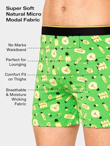 Image of Bummer Micro Modal Boxer Shorts for Men - Ultra Soft & Breathable, 3 Times Softer Than Cotton, Anti-Bacterial, Stretchable for Ultimate Comfort & Style, Pack of 1 (A Shark Tank Product)