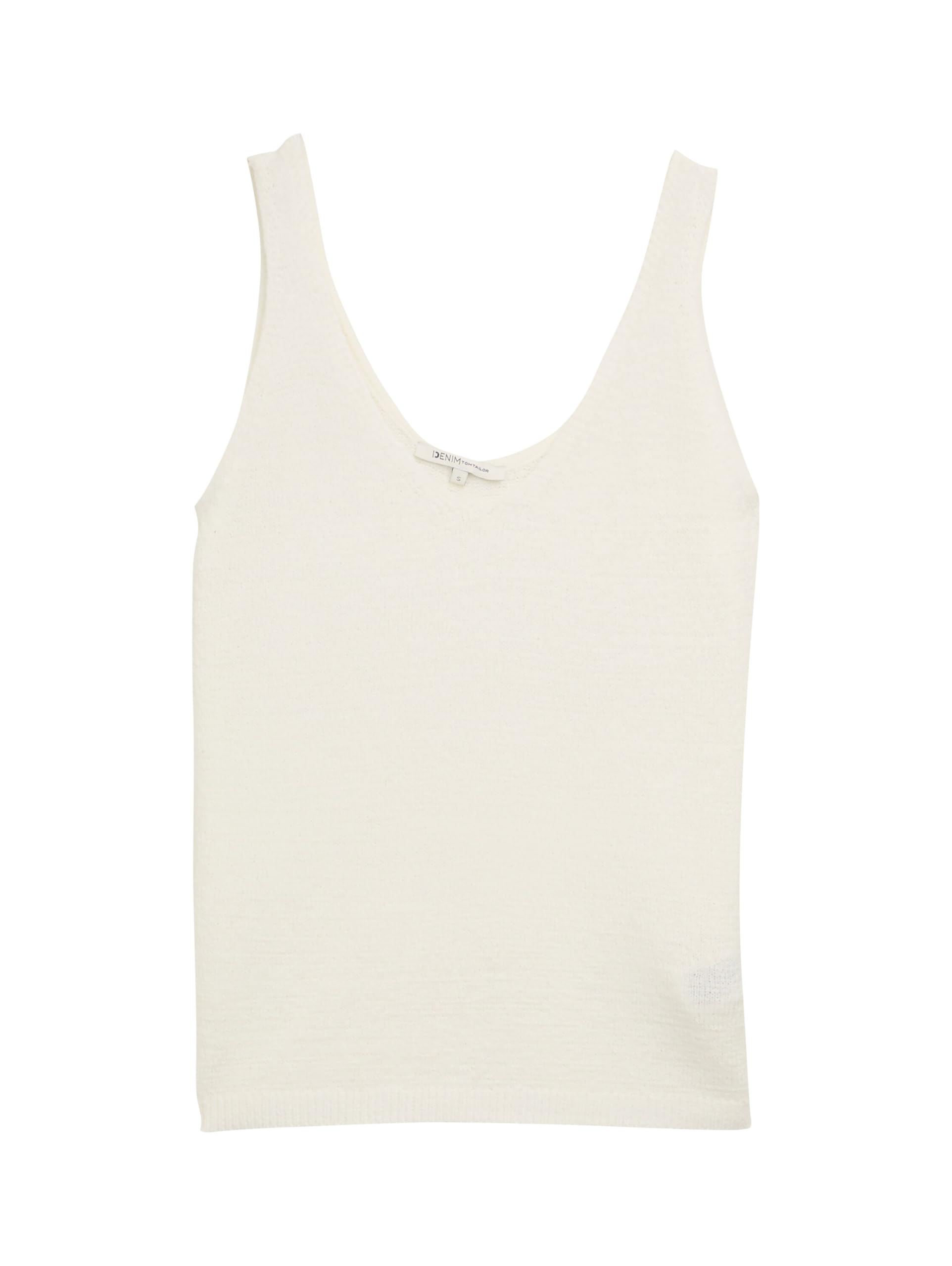 Tom Tailor Denim Damen Stricktop mit V-Ausschnitt