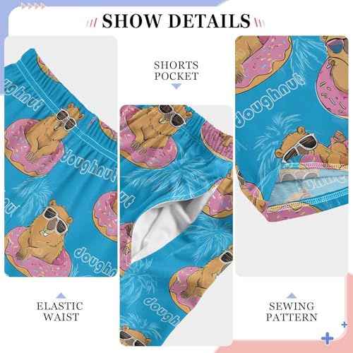 ALAZA Capybara Swimming Blue Pajama Lounge Pants Long Sleep Pajama Bottoms with Pockets4
