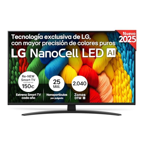 LG NanoCell 43NANO81A6A Smart TV 43' 4K UHD HDR webOS WiFi Bluetooth HDMI