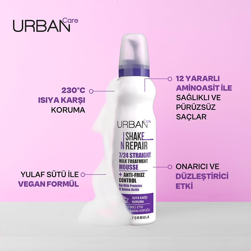Urban Care Shake N Repair 7/24 Düzleştirici Etkili Saç Bakım Köpüğü, 150 Mililitre, Vegan