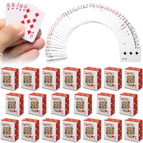 Aphrordity 20 Pack Small Deck of Cards Fun & Portable Smal Playing Cards for Travel Camping Parties Cute & Durable 1.18 x 1.57 Inch Deck Perfect for Game Nights with Friends & Family