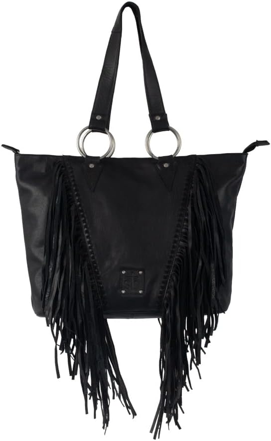 STS Ranchwear Womens Indie Black Buffalo Leather Shoulder Tote Bag OS