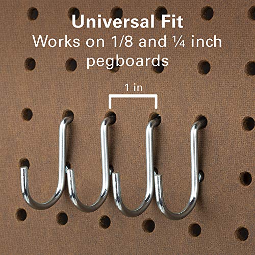 Image of Wall Control 30-P-3232W White Metal Pegboard Pack and National Hardware 51 Piece Peg Board Hook Kit
