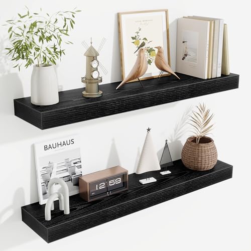 Fun Memories Floating Shelves 30 Inch, Wall Mounted Wood Shelf