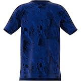 Crewneck mit Raglanärmel adidas Jungen Training Cool Kurzarm T-Shirt, Blue/Collegiate Navy/Black, 140