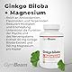 GymBeam Ginkgo Biloba + Magnesium Kapseln, 150mg Magnesium, 60mg Ginkgo Biloba Extrakt pro Tagesdosis- Hochdosiert, unterstützt die Proteinsynthese und reduziert Müdigkeit, 90 caps