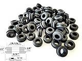 Lot of 25 Rubber Grommets 1/2" Inch Inside Diameter - Fits 3/4" Panel Holes Lot of 25 Rubber Grommets 1/2" Inch Inside Diameter - Fits 3/4" Panel Holes