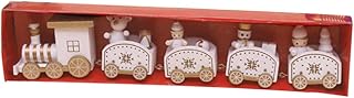 BESTOYARD Mini Trens Brinquedos De Madeira Decoração De Natal Brinquedos De Trem De Natal Conjuntos De Jogos Infantis De Madeira Mini Trem Ornamento Boneco De Neve Trem De Natal Trens De