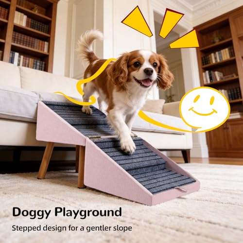 Image of Dog ramp for Small Dogs, 2-in-1 Pet Steps & Ottoman
