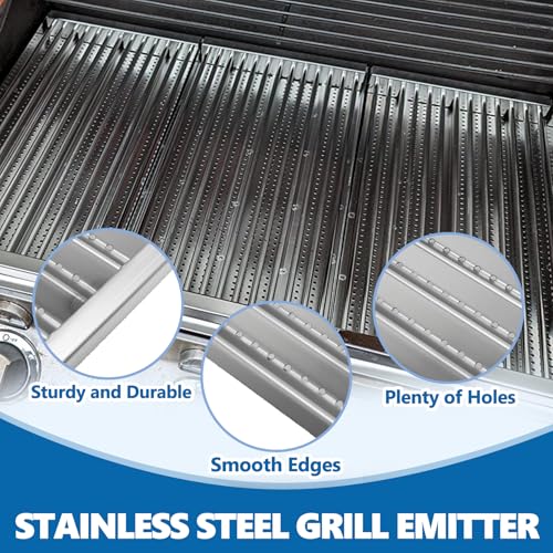 Image of SafBbcue 3 Pack Stainless Steel G533-2200-W1 True Infrared Grill Emitter Plates for Charbroil 463242715 463242716 463276016 466242715 466242815 463257520 17 Inch Replacement Grill Emitter Grates Parts