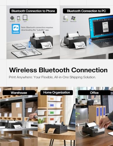 Image of Phomemo PM64D 4x6 Thermal Label Printer, Touch Screen, Bluetooth & USB