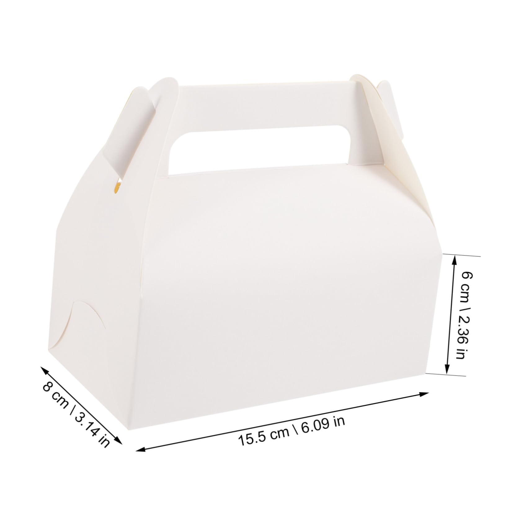 50 Stück Weiße Cupcake Bäckereibox aus Papier mit Griff Faltbare Muffins Transportbox für Hochzeit und Restaurant Praktische Tortenschachteln für Kuchen und Gebäck