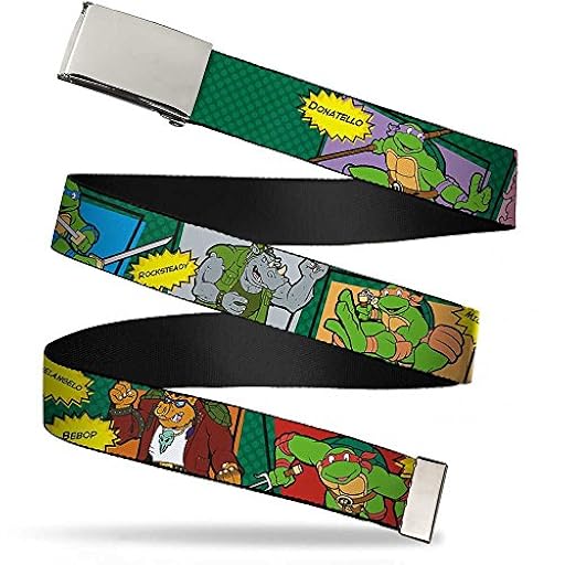 Buckle-Down Web Belt Ninja Turtles Cinturón, Escenas clásicas de cómics de Personajes TMNT, 1.25" Wide-Fits up to 42" Pant Size Unisex Adulto | Ya disponible en tu tienda friki favorita! En mundofriki.es!
