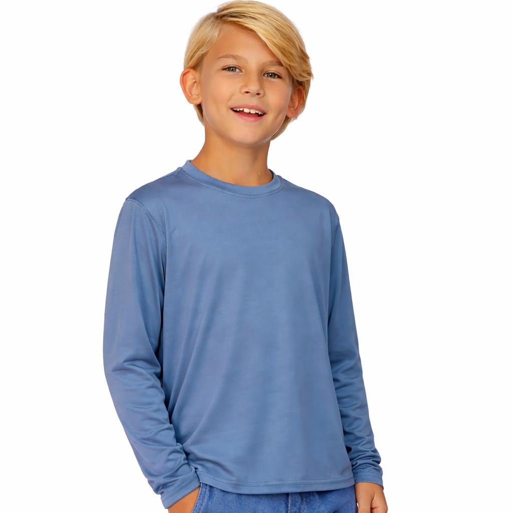 INGEAR Boys’ UPF 50+ Rash Guard Swim Shirt – Quick-Dry Lightweight Sun Protection for Swimming, Surfing & Beach, XS–XL