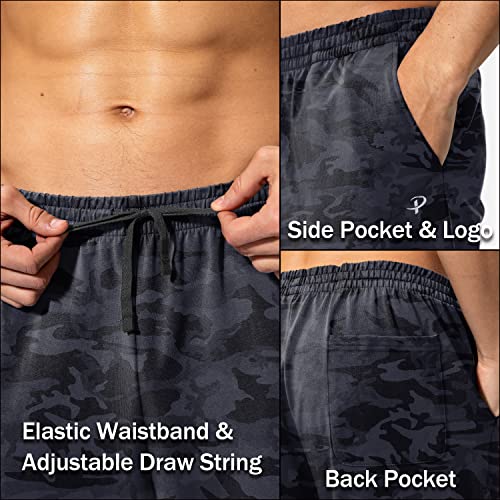 Image of Pudolla Men's Cotton Yoga Sweatpants Athletic Lounge Pants Open Bottom Casual Jersey Pants for Men with Pockets
