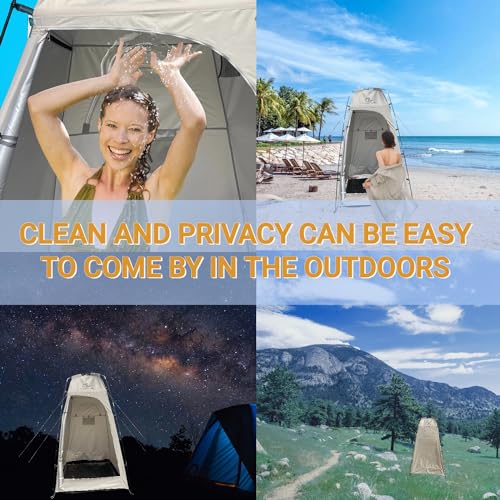 ALYEEPLOR Portable Camping Shower Tent with Floor, 51\"x51\"x83\" Privacy Tent for Outdoor Clearance,Bathroom, Camping Toilet, Changing, Outdoor Shower Enclosure Easy to Set Up and Take Away