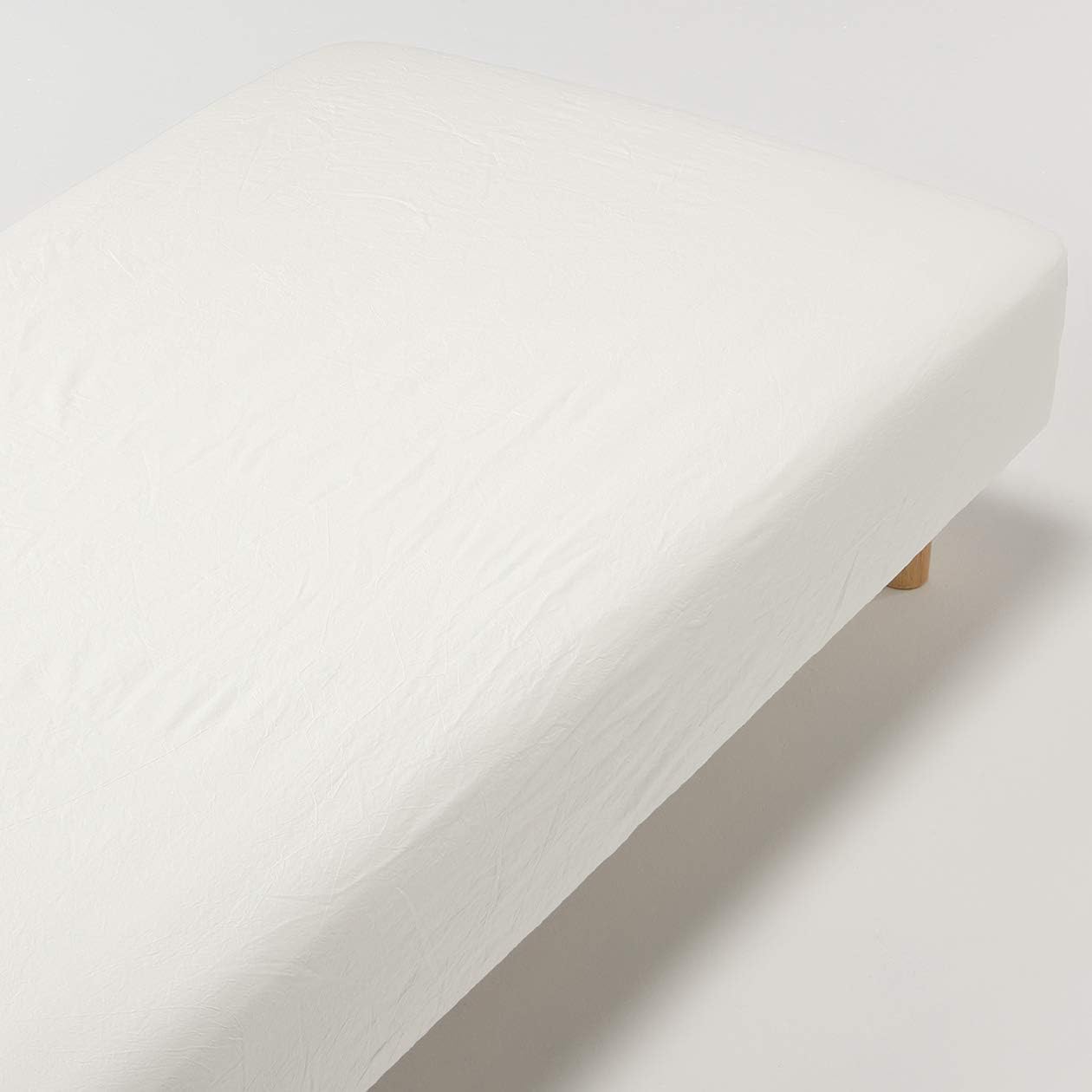 MUJI Organic Washed Cotton Fitted Sheet Ecru S 100x200x18-28cm