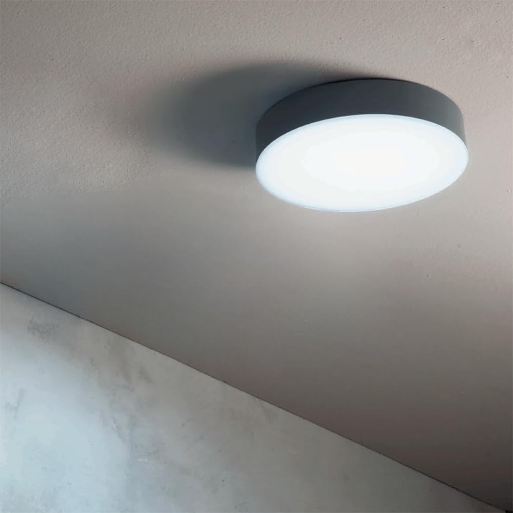 Liberoshopping Plafoniera LED per esterni NILO in Abs con diffusore in policarbonato (Antracite)