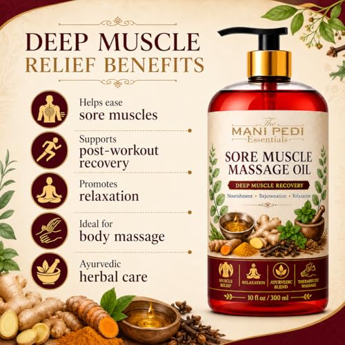 Image of TMPE Sore Muscle Relaxing Massage Oil - Body Massage Oil for Back, Neck & Shoulders | Muscle Relaxing Massage Oil for Post Workout & Recurring Pains | 300ml
