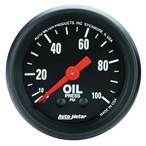 AUTO METER 2604 Z-Series Mechanical Oil Pressure Gauge, 2-1/16″ (52.4mm)
