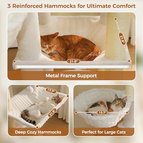 Image of XXL Heavy Duty Cat Tree, 84 inch Cat Tower for Indoor Cats Large Adult | XXL Cat Tower with 13 Thick Scratching Posts (φ4.3 inch), Large Perch, Spacious Condo & Big Hammock - for Maine Coon up to 20 lbs