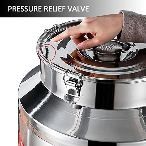 Aizyr 304 Stainless Steel Milk Can - Milk Oil Water And Wine Transport Barrels With Sealed Lid And Spigot For Liquid Storage Container,76L 40 * 64Cm #TOP2