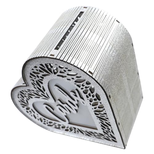 Alipis Boîte à Cartes de Mariage en Bois Ajouré Cœur, Grand Format, Bois Naturel, Urne pour Collecte de Vœux, Décoration Événementielle pour Mariage et...