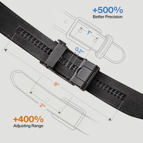 BULLIANT Men's Full Grain Leather Ratchet Belt Trimmable 1 3/8“-Gift Boxed - image 4