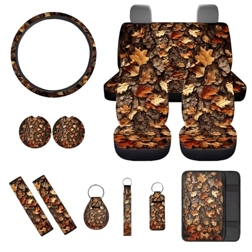 Housses de siège de voiture et kit complet d'accessoires d'intérieur noirs