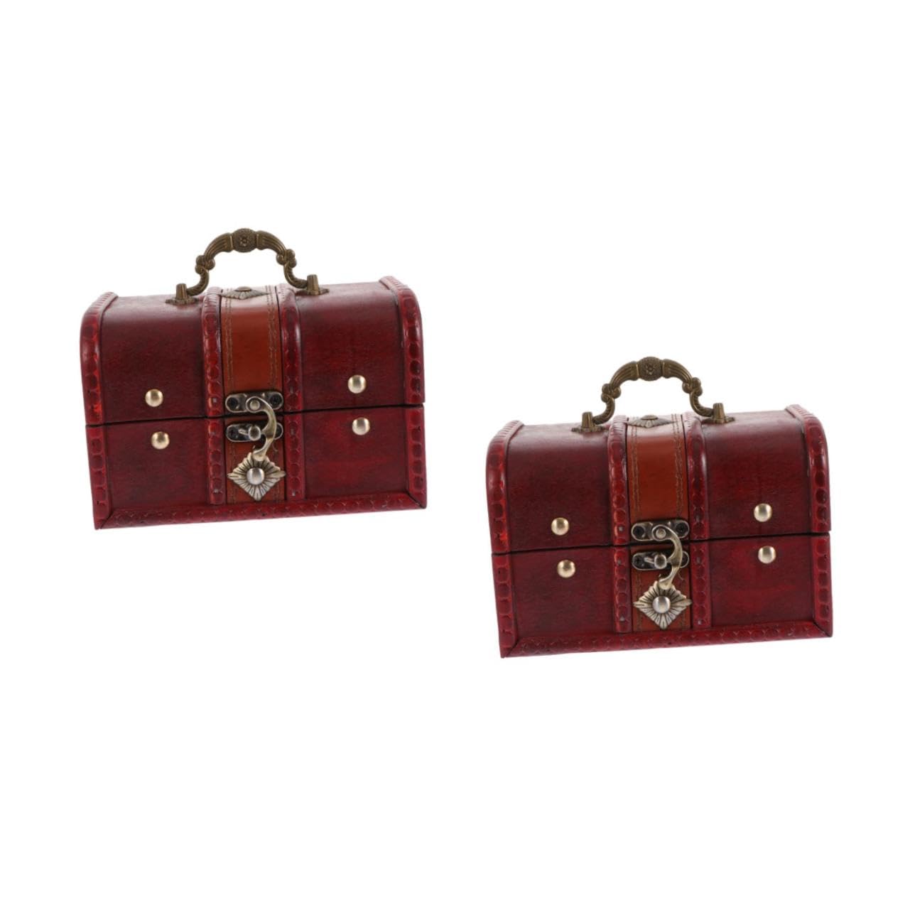 Boite de rangement en bois rouge pour organiser vos souvenirs de famille