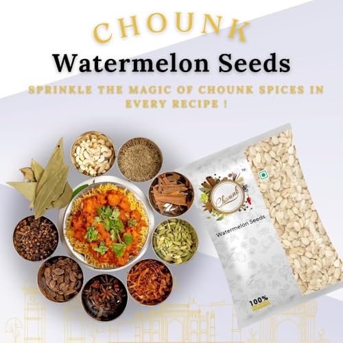 Image of Chounk Edible Raw Water Melon Seeds - 100 Grams (Pack of 1) | Magaj Seed Pack | Tarbuj Ke Beej | Rich in Protein | Potassium | Magnesium & Iron | Watermelon Seeds for Eating | Healthy Food