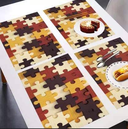 Dasvilla PVC Place Mats/ Mats for Dining Table, Kitchen (Set of 6 pcs, 45×30 cm Multi Color) Waterproof