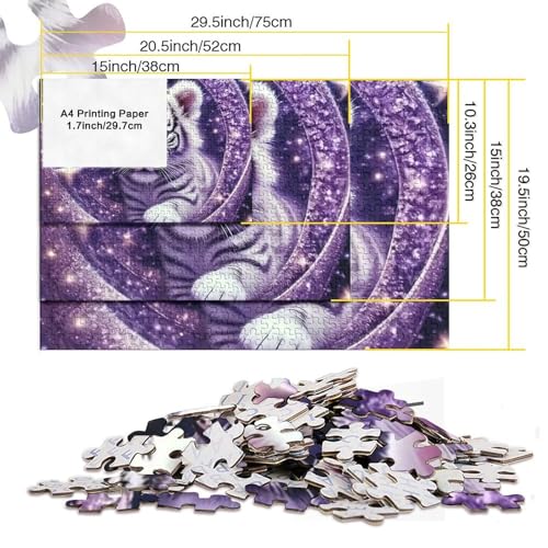 Rompecabezas imposible White Cub de 1000 piezas, desafío morado estrellado de 70x50 cm 5