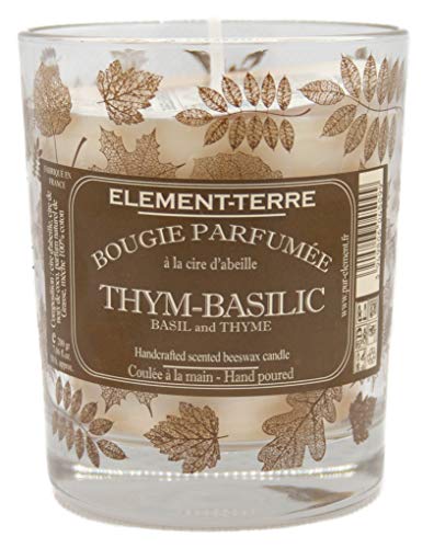 Bougie Parfumée 200 Grammes, 50 Heures Parfum THYM Basilic Cover