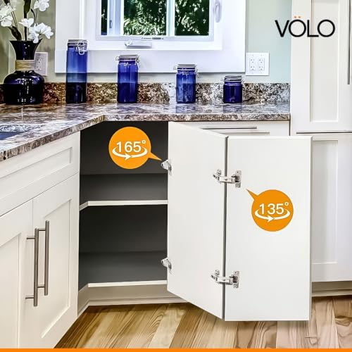 Image of Volo 165-Degree Full Overlay Kitchen Corner Unit Concealed Hinge - Maximize Storage Space | Easy Access | Sleek Design - Ideal for Modern Kitchens, Full Overlay (Corner Unit Hinge) (3D Soft Close)
