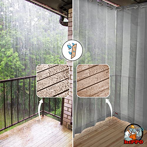 Image of HIPPO 150 GSM Outdoor Sun Blocking Balcony Eyelet /Grommet Curtains Sun & UV Protection, Light Filtering 4.5FTX4.5FT Window Curtain (Grey)