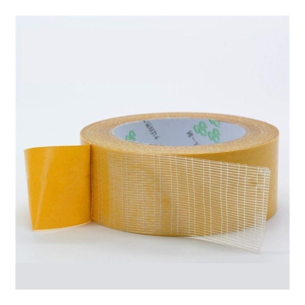 pour Outil De Bricolage Ruban Adhésif Double Face Imperméable sans Couture Tapis Sol Maille Fibres Grille Fibre Ruban Adhésif Double Face Filament,50m-20mm