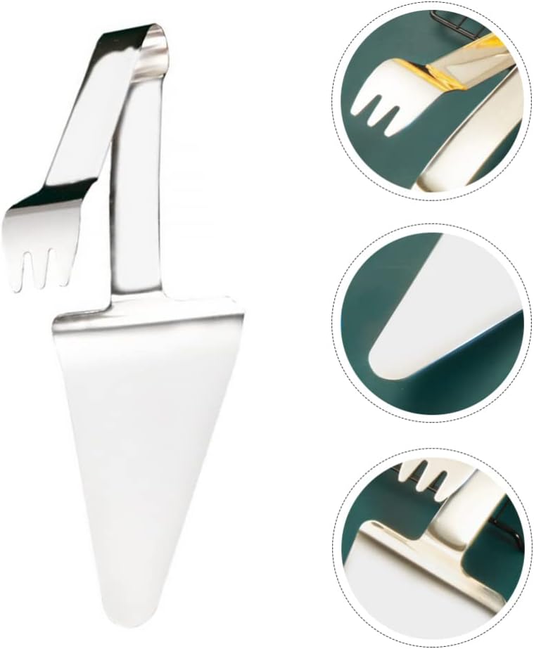 2pcs Stainless Steel Pizza Shovels Cheese Shovels Cake Spatulas Server Cake Holder Transfer Triangular Spade Spatula (Silver)
