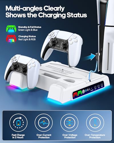 Refroidissement PS5 efficace avec chargeur manette et support vertical