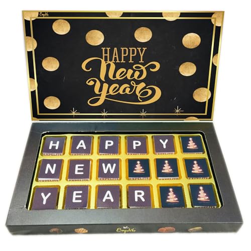 Image of Mery Christams And New Year Chocolate Gift For Girl Friend - 18 Pc Happy Near Year Gift for Employees
