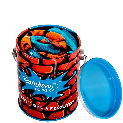 Rainbow Socks - Men Women Paint Can Socks 2 Pairs - Size 9.5-13