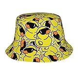 Rubber Duck Sunglasses Bucket Hat Fashion Sun Cap Packable Outdoor Fisherman Hat for Women and Men Teens Beach Caps Fishing Cap