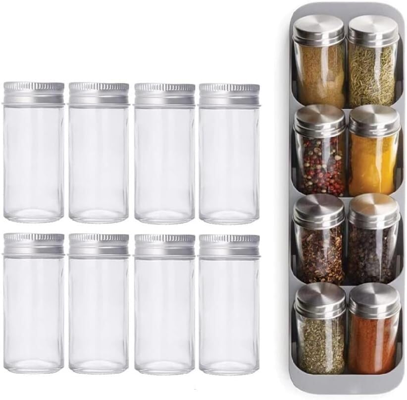Estante para Especias de Cocina con 8 Agujeros, Soporte para Botellas de Salsa y condimentos, Organizador de cajones para Especias.