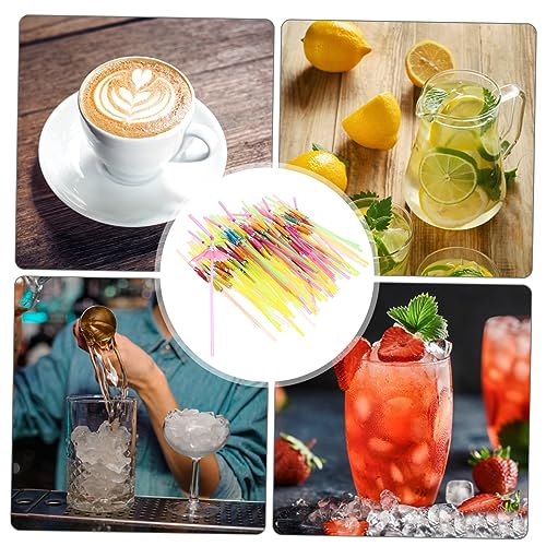 100 pitillos desechables con diseño de sombrilla coloridos miniatura 4