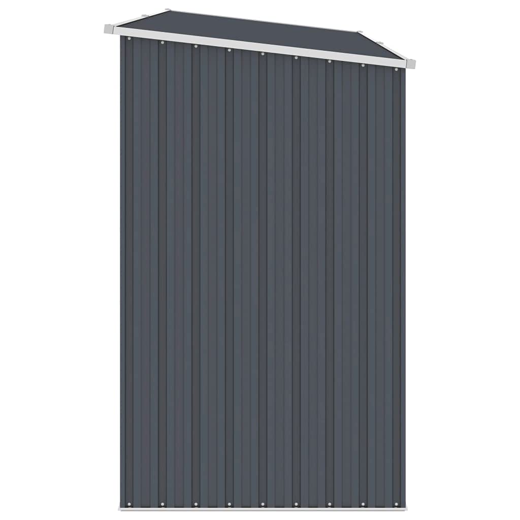 KOIECETA Garten Brennholzlager Kaminholzunterstand Brennholzregal Unterstand Gerätehaus Gartenhaus Schuppen Anthrazit 245x98x159cm Verzinkter Stahl
